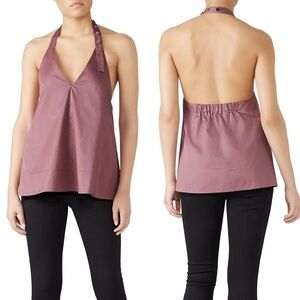 Tibi Dusty Plum Halter Top